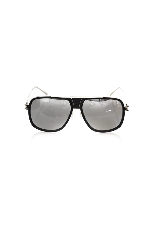 Frankie Morello Black Metallic Fibre Men Sunglass