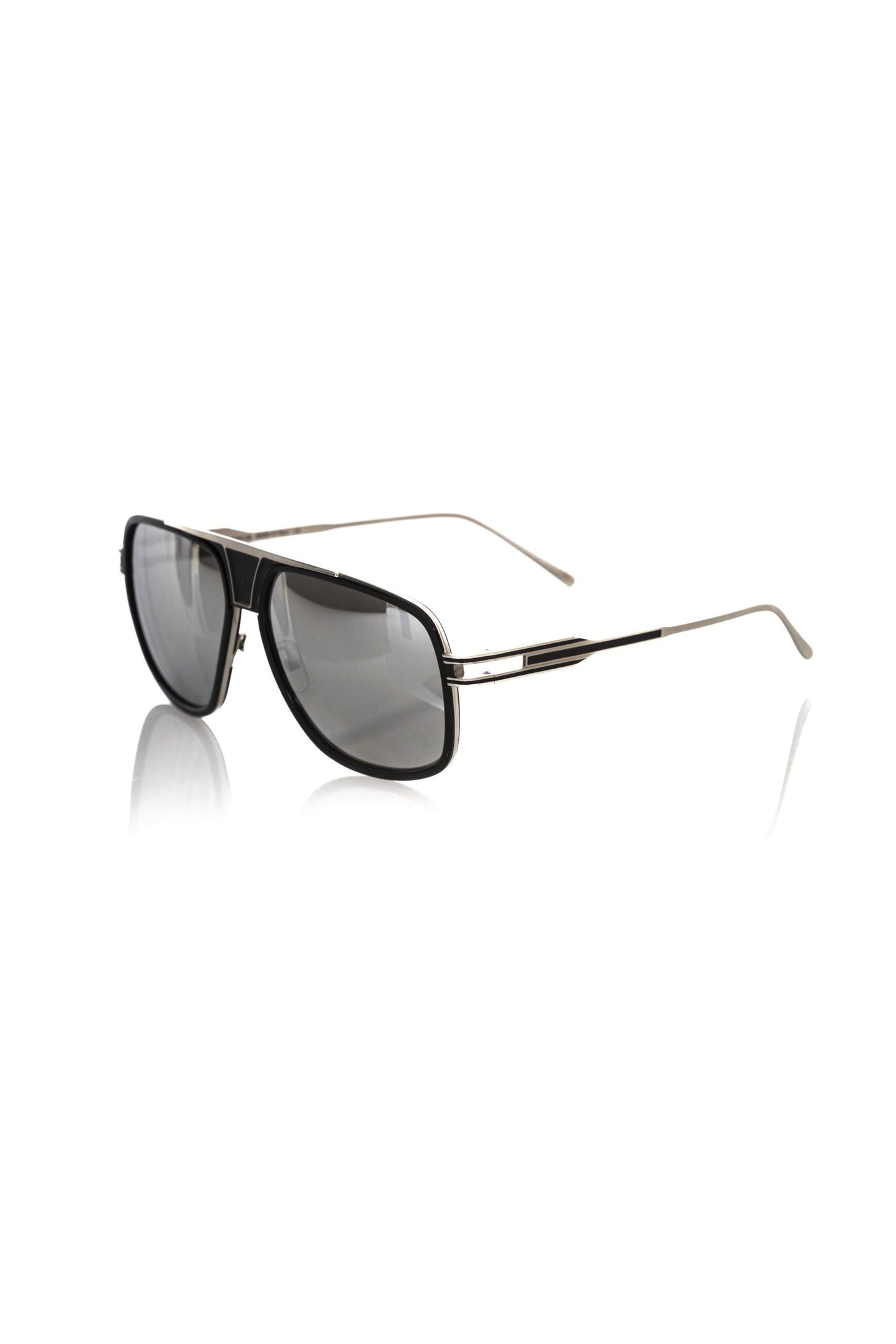Frankie Morello Black Metallic Fibre Men Sunglass