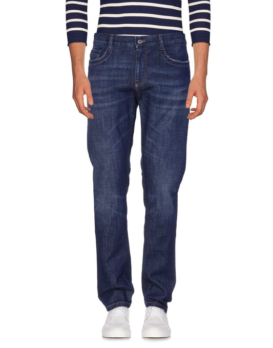 Bikkembergs Dark Blue Cotton Men Jeans