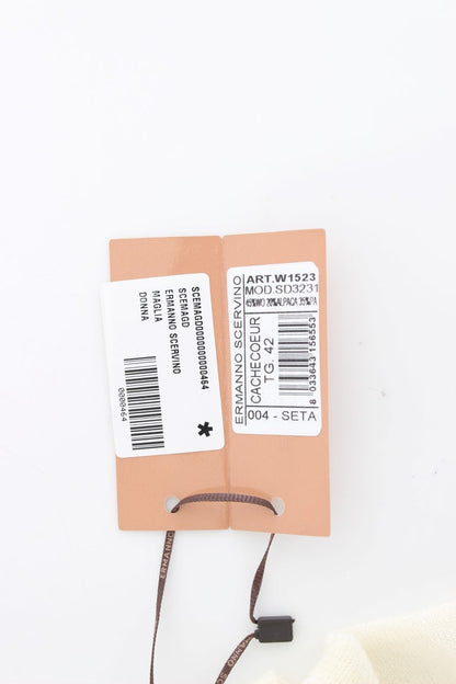 Ermanno Scervino White Wool Cardigan Sweater