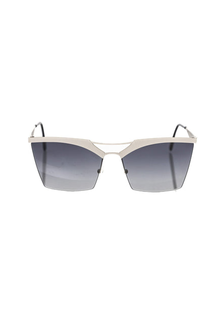 Frankie Morello Silver Metallic Fiber Women Sunglass