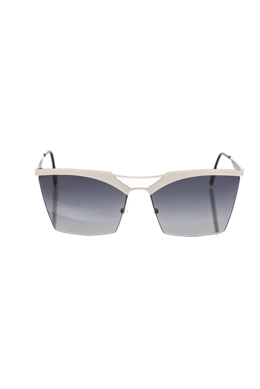 Frankie Morello Silver Metallic Fiber Women Sunglass