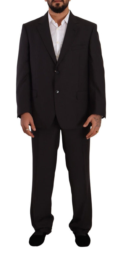 Domenico Tagliente Gray Polyester Single Breasted Formal Suit