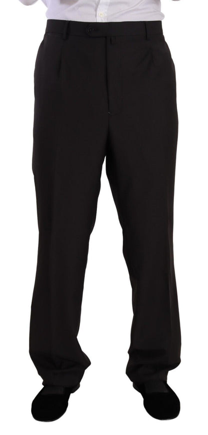 Domenico Tagliente Gray Polyester Single Breasted Formal Suit