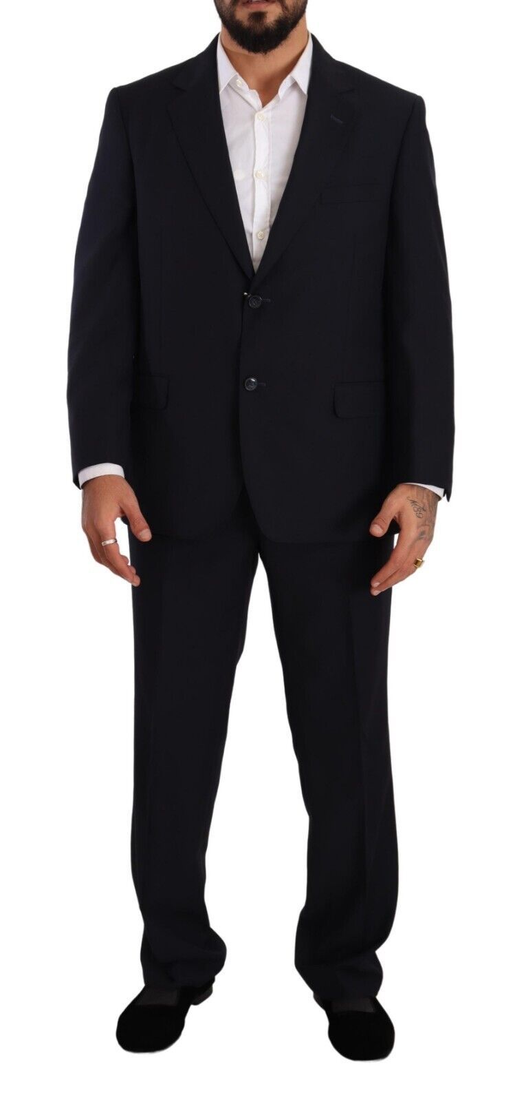 Domenico Tagliente Blue Polyester Single Breasted Formal Suit