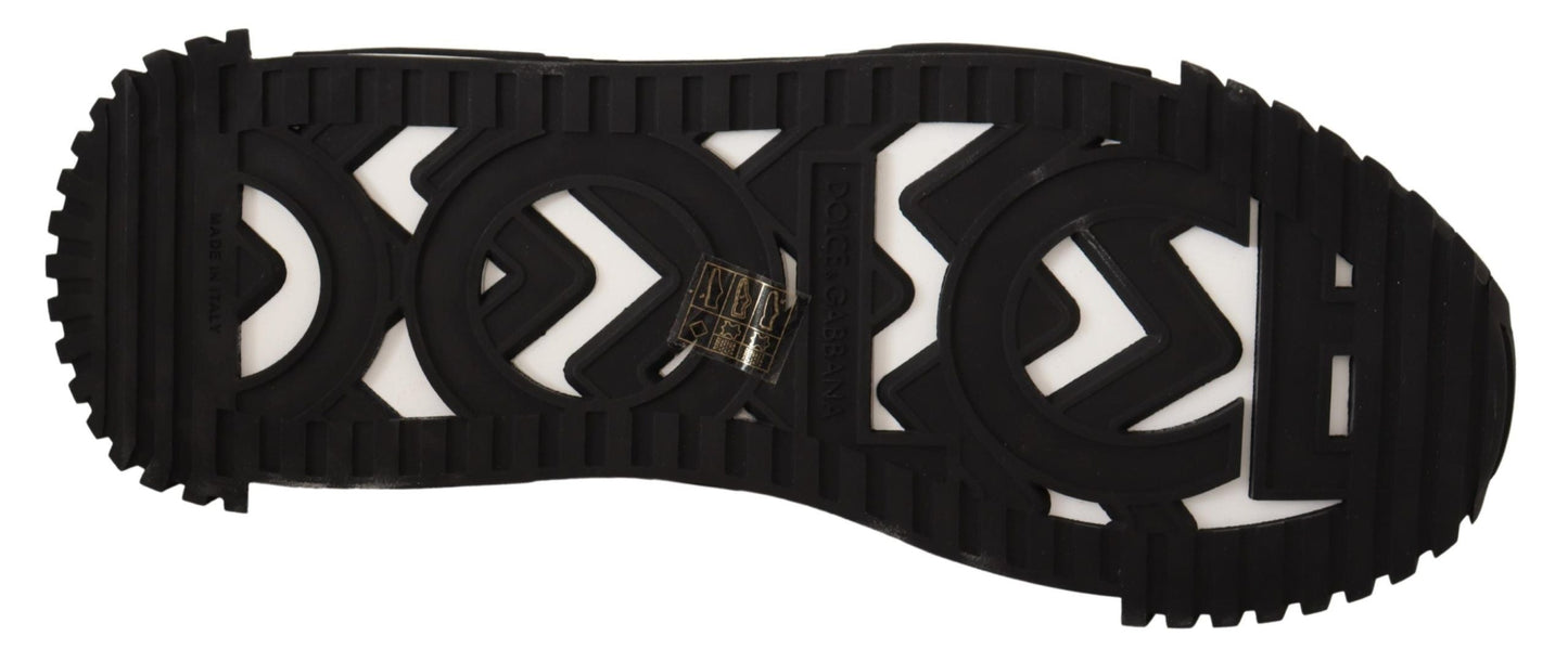 Dolce & Gabbana Black Gray Fabric Lace Up NS1 Sneakers Shoes