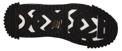 Dolce & Gabbana Black Gray Fabric Lace Up NS1 Sneakers Shoes