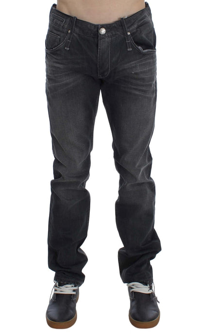 Acht Gray Cotton Regular Low Fit Jeans