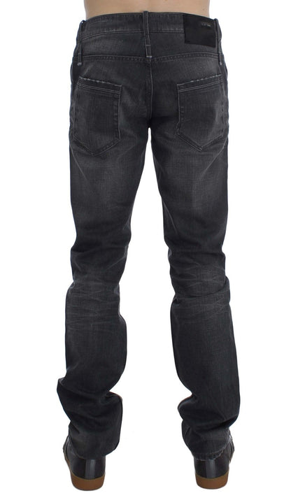 Acht Gray Cotton Regular Low Fit Jeans