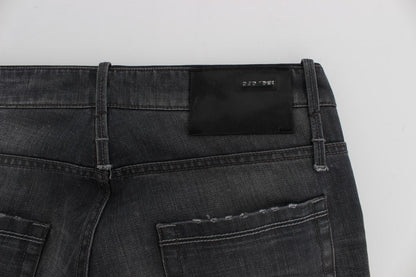 Acht Gray Cotton Regular Low Fit Jeans