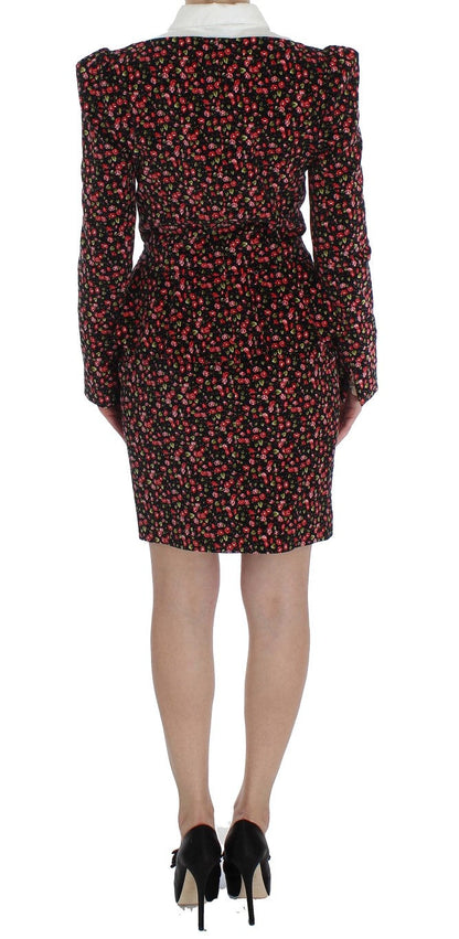 BENCIVENGA Black Multicolor Floral Suit