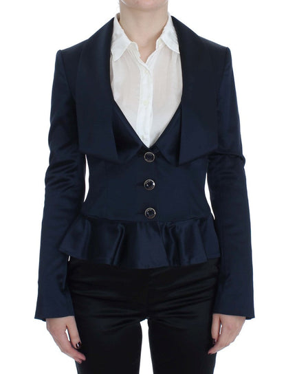 Exte Blue Three Button Single Breasted Blazer Jacket