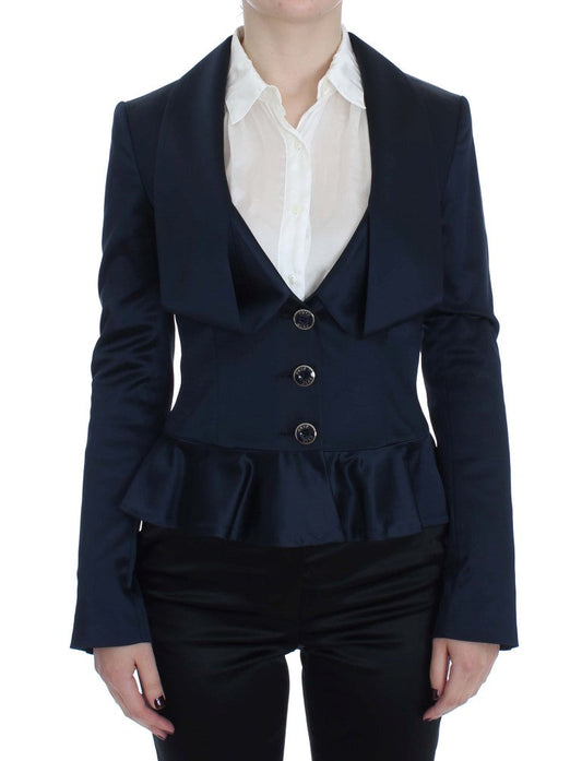 Exte Blue Three Button Single Breasted Blazer Jacket