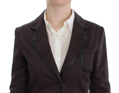 Exte Brown Stretch Two Button Suit