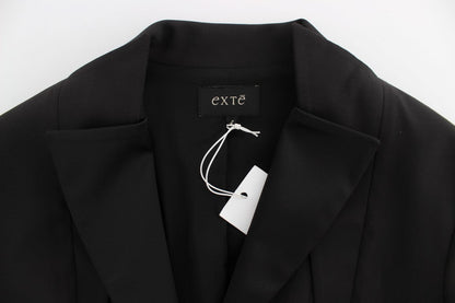Exte Black Stretch Single Breasted Blazer Jacket