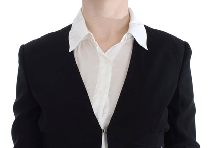 Exte Black Blue Two Piece Suit Skirt & Blazer