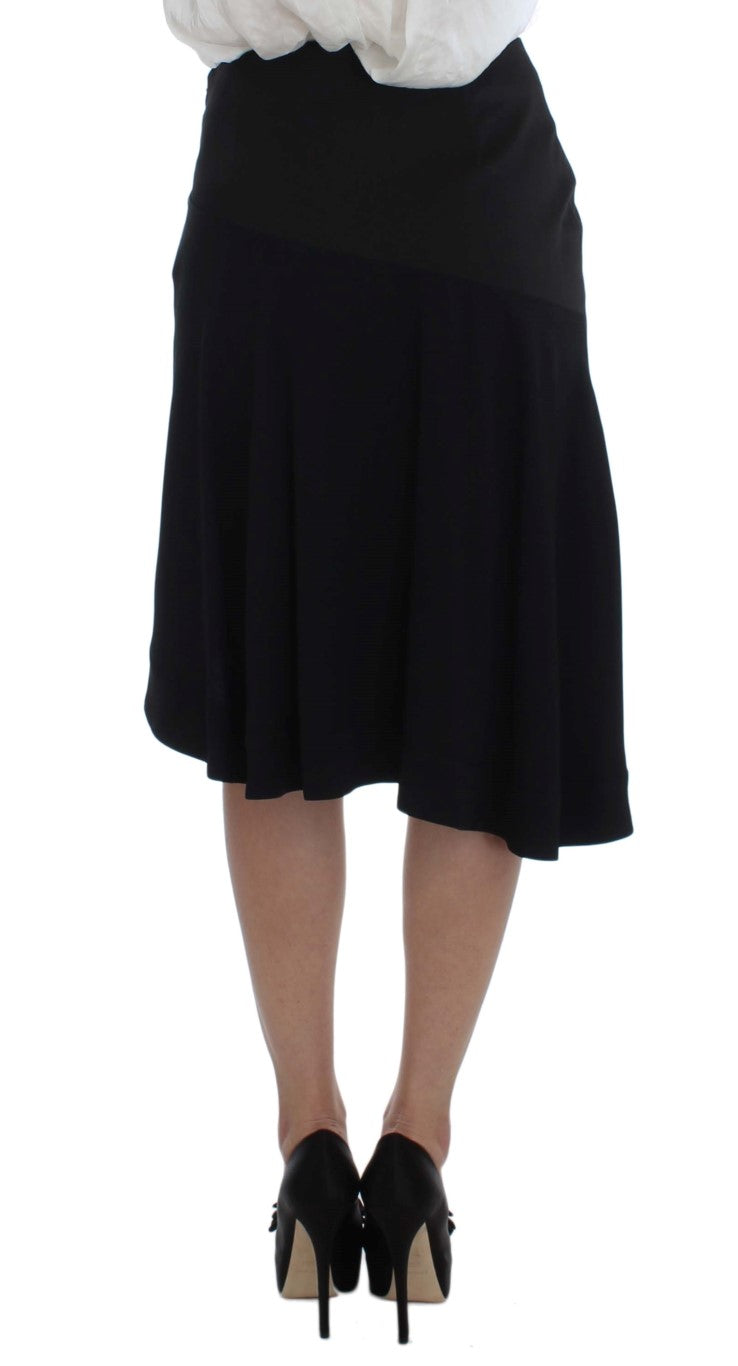 Exte Black Blue Two Piece Suit Skirt & Blazer