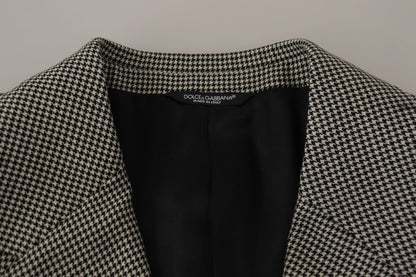 Dolce & Gabbana Gray Checkered Single Breasted Jacket Blazer
