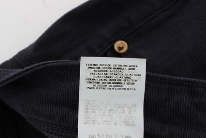 Ermanno Scervino Blue Cotton Blend Casual Fit Pants