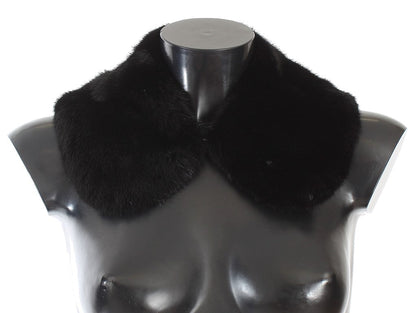 Dolce & Gabbana Black Mink Fur Shoulder Collar Scarf