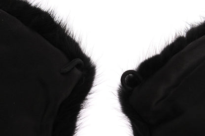 Dolce & Gabbana Black Mink Fur Shoulder Collar Scarf