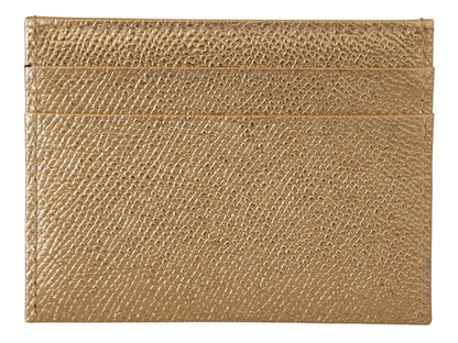 Dolce & Gabbana Gold Leather #DGLovesLondon Women Cardholder Case Wallet