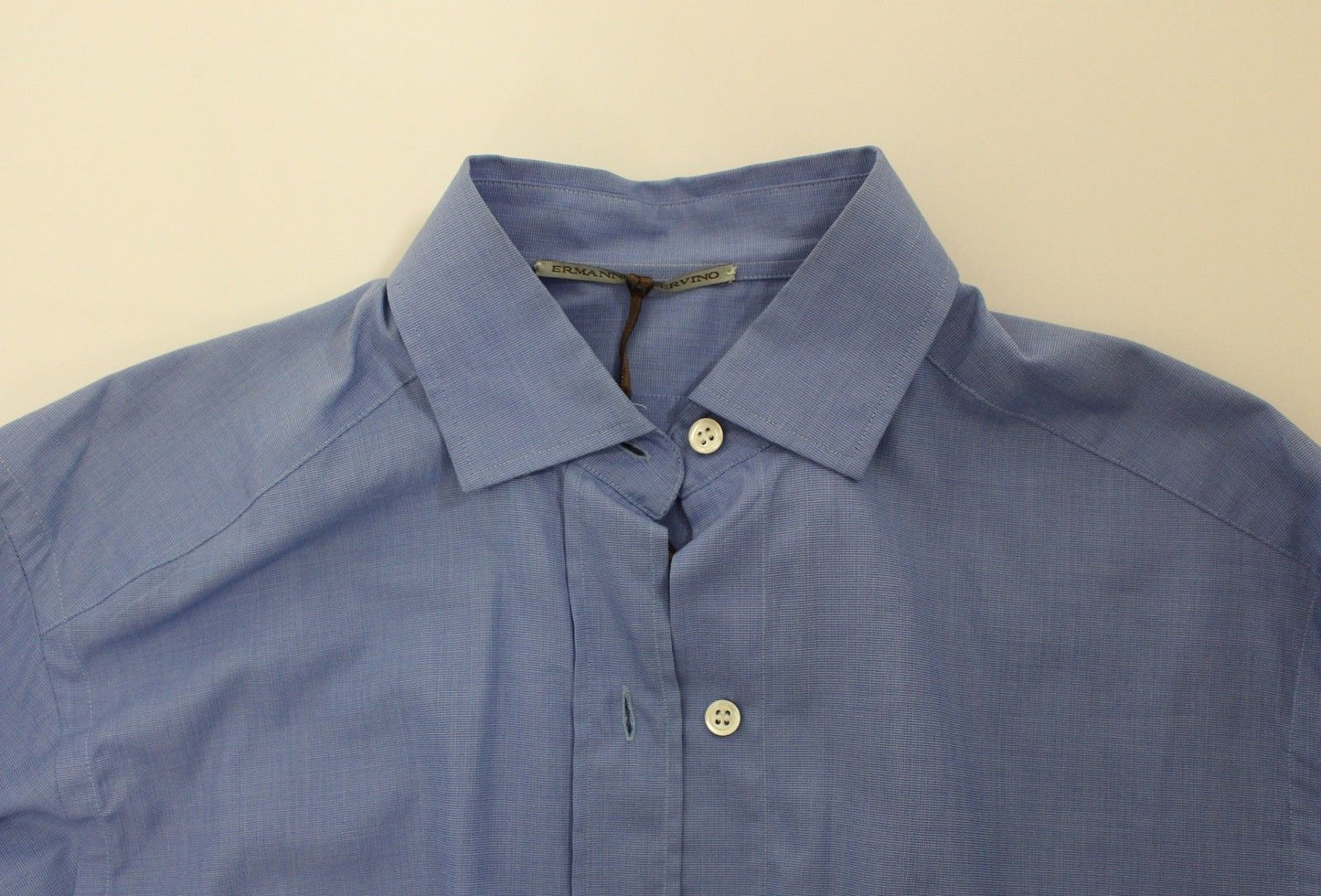 Ermanno Scervino Blue Cotton Dress Classic Fit Shirt