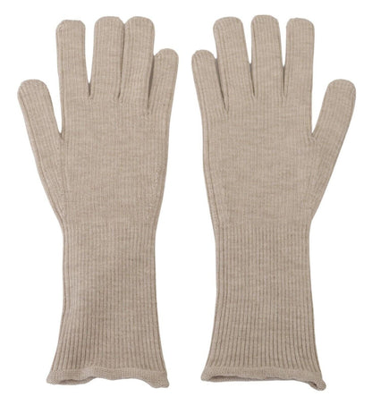 Dolce & Gabbana Ivory Cashmere Silk Hands Mitten Mens Gloves