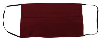 Dolce & Gabbana Maroon Silk Pleated Elastic Ear Strap One Size Face Mask