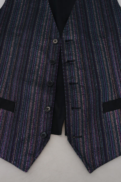 Dolce & Gabbana Multicolor Polyester Waistcoat Dress Formal Vest