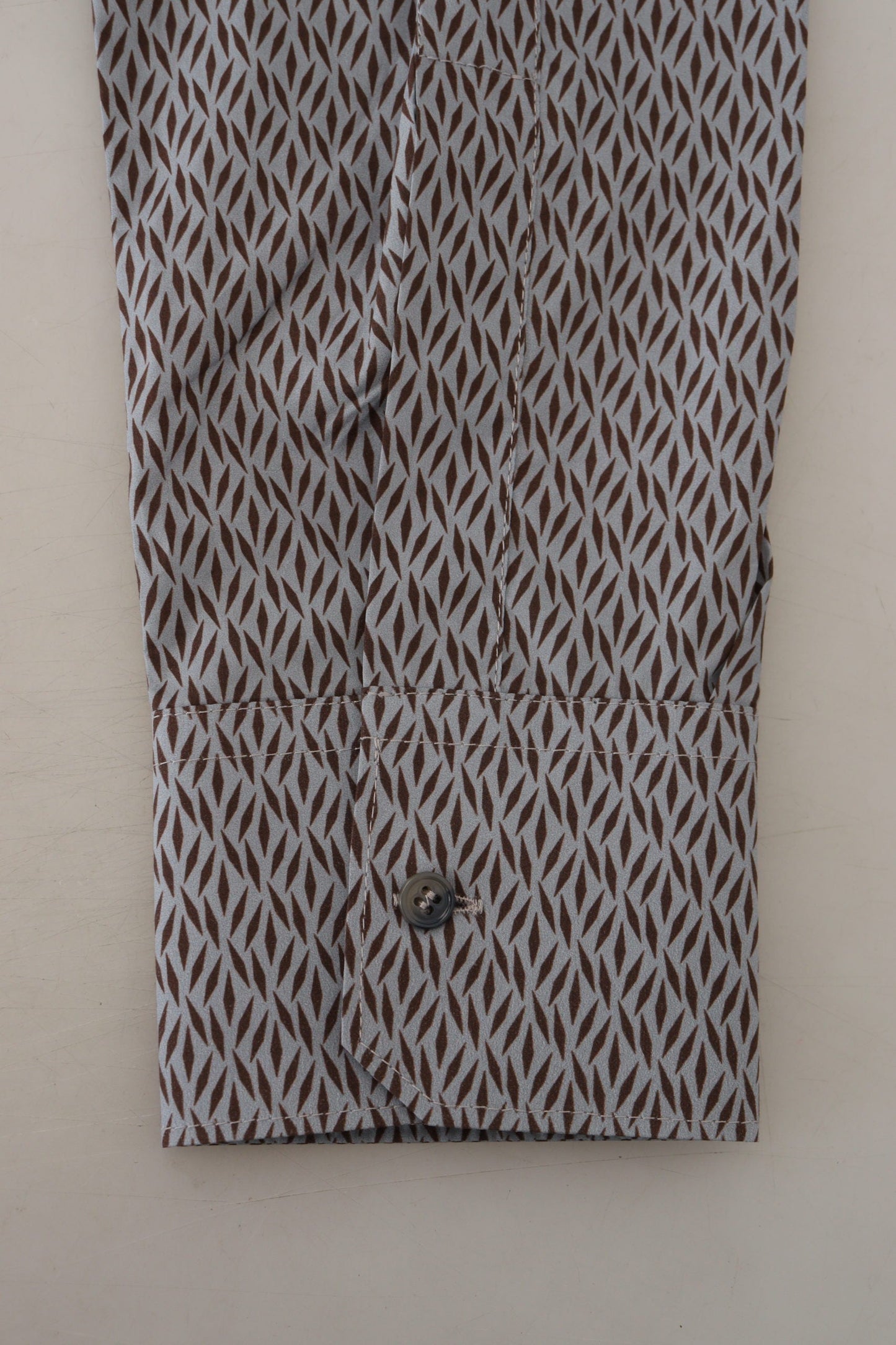 Dolce & Gabbana Gray Brown GOLD Slim Fit Dress Formal Shirt