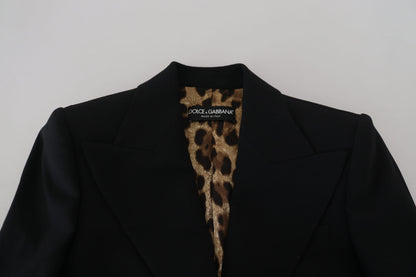 Dolce & Gabbana Black Single Breasted Fit Blazer Wool Jacket
