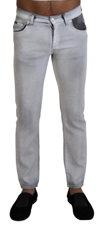 Dolce & Gabbana Gray Washed Skinny Men Denim Jeans