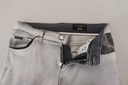Dolce & Gabbana Gray Washed Skinny Men Denim Jeans