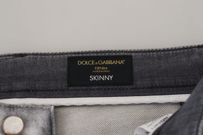 Dolce & Gabbana Gray Washed Skinny Men Denim Jeans