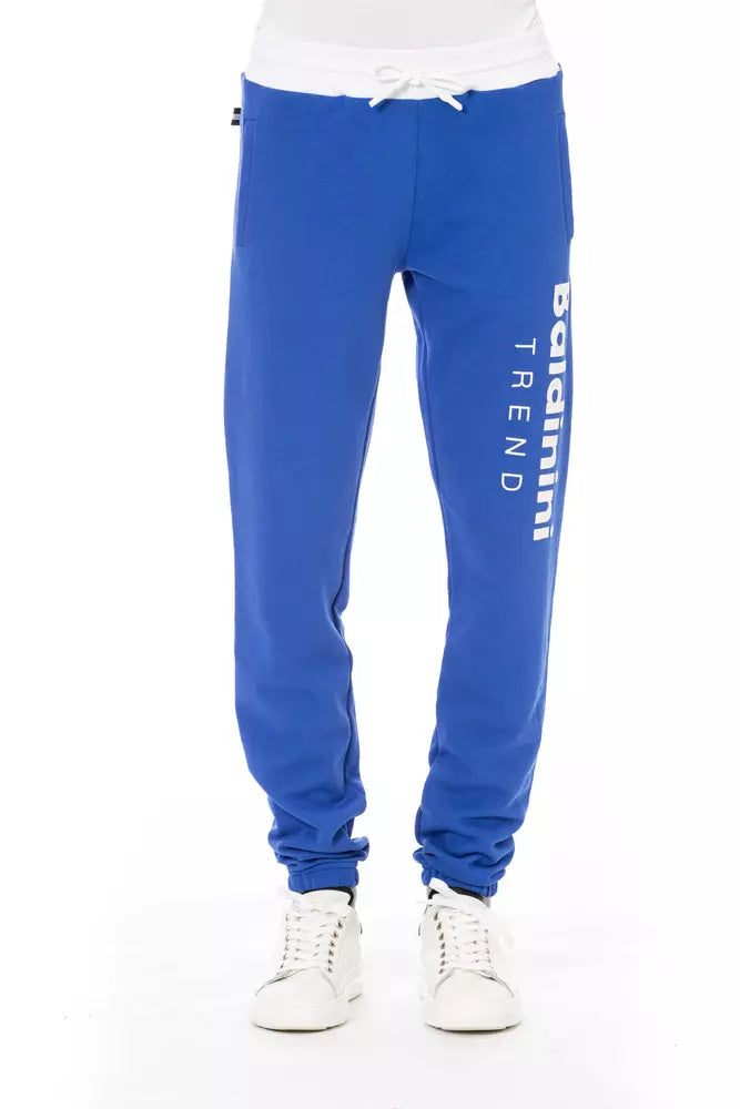 Baldinini Trend Blue Cotton Men Sport Pant