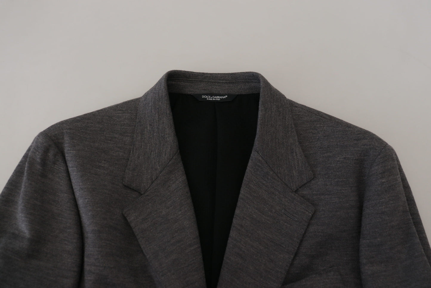 Dolce & Gabbana Gray Wool Stretch Slim Fit Jacket Blazer