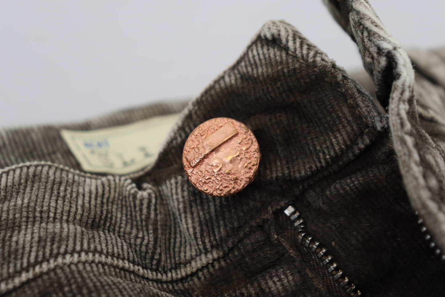 Acht Gray Washed Cotton Corduroy Slim Fit Men Jeans