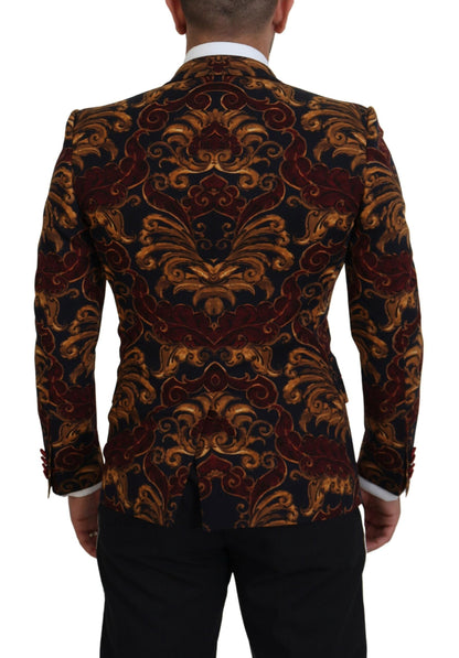Dolce & Gabbana Multicolor Floral Single Breasted Martini Blazer