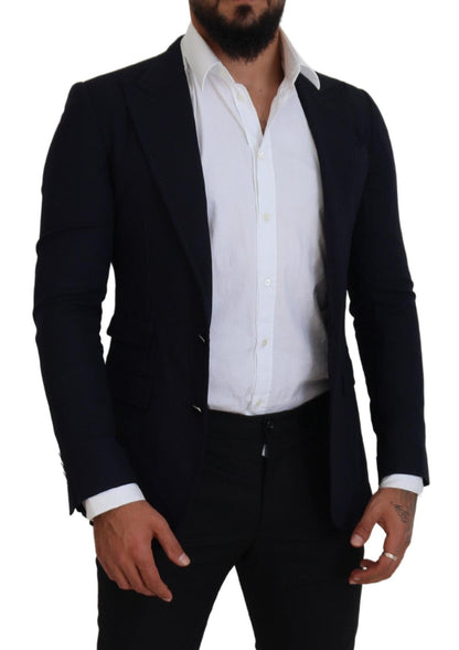 Dolce & Gabbana Blue Wool Formal Taormina Blazer