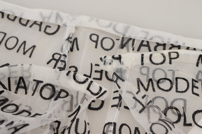 Dolce & Gabbana White Logo See Through A-line Mini Skirt