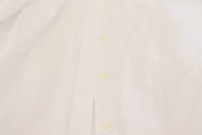 Dolce & Gabbana White Cotton Collared Long Sleeves Formal Top
