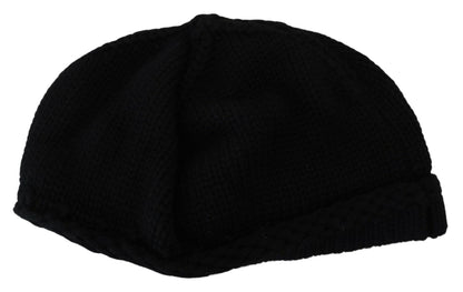 Dolce & Gabbana Black Virgin Wool Women Winter Beanie Cap Hat