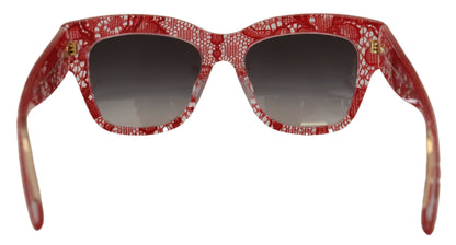 Dolce & Gabbana Red DG4231F Lace Acetate Rectangle Shades Sunglasses