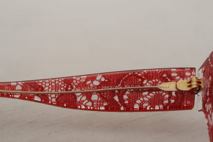 Dolce & Gabbana Red DG4231F Lace Acetate Rectangle Shades Sunglasses