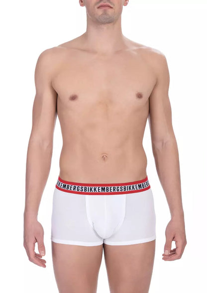 Bikkembergs White Cotton Men's Underwear Trunk Duo Pack