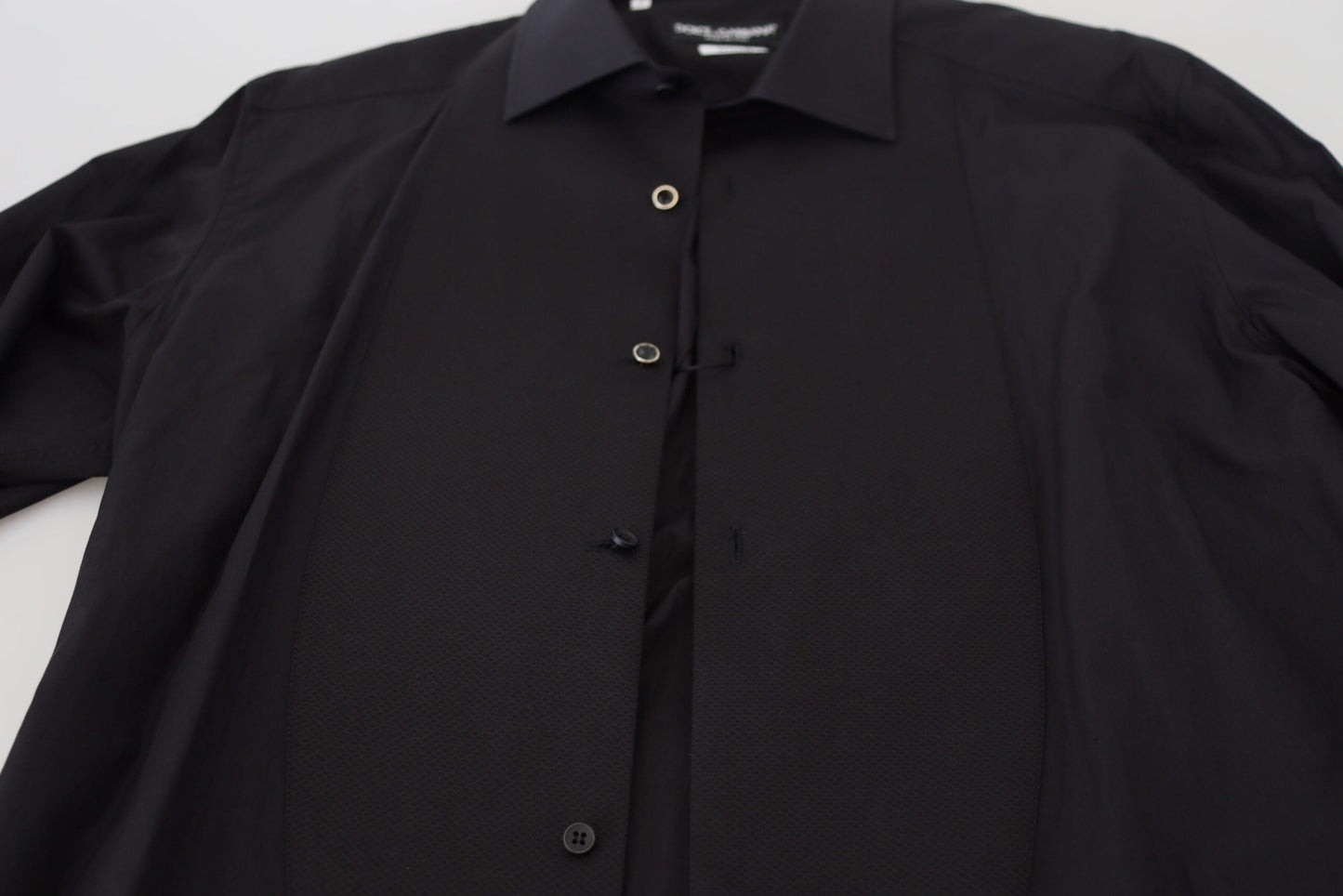 Dolce & Gabbana Black GOLD Cotton Collared Long Sleeve Shirt