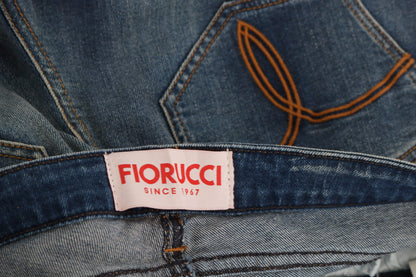 Fiorucci Blue Washed Mid Waist Slim Fit Denim Jeans
