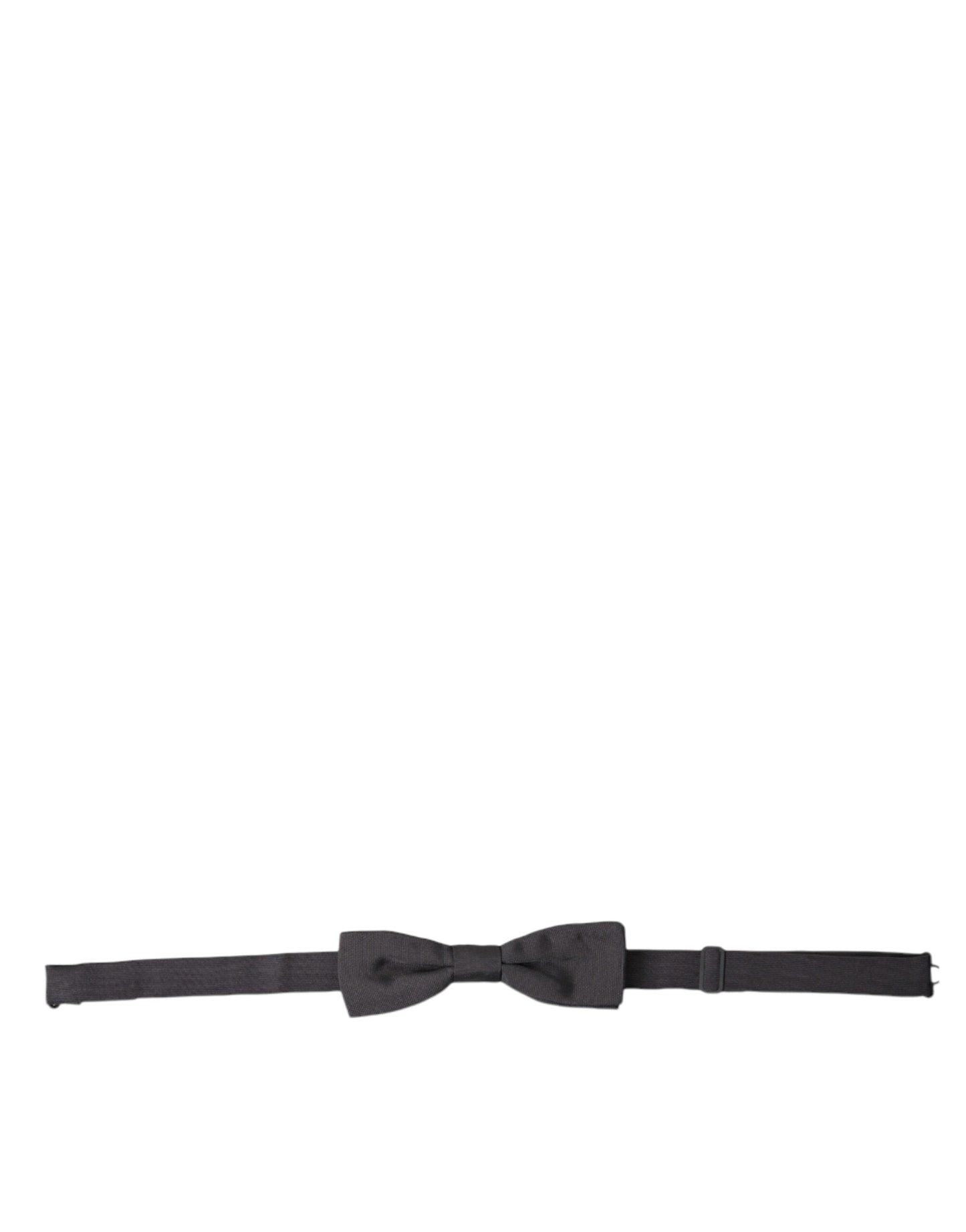 Dolce & Gabbana Dark Gray Silk Adjustable Neck Men Papillon Bow Tie