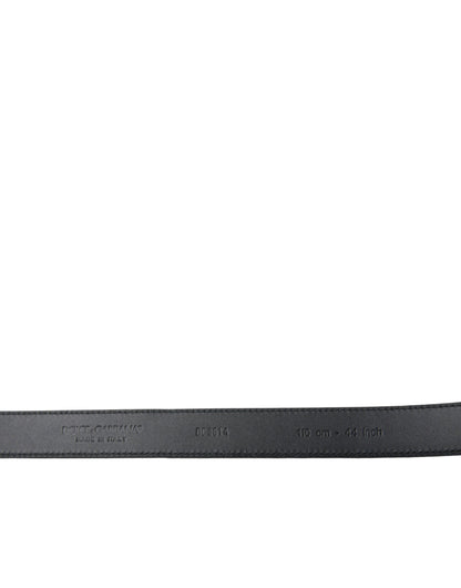 Dolce & Gabbana Black Suede Leather Gold Metal Buckle Belt